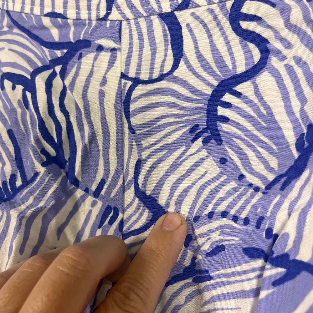 Lilly Pulitzer Sonya Rayon House Of Nemo Shorts White Palm Tree Fronds Size 2 - Picture 3 of 6